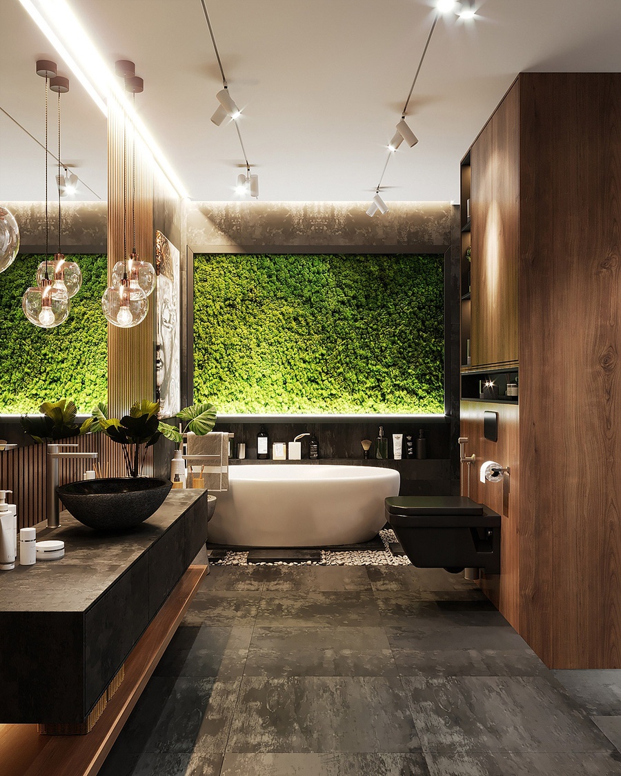 tiểu cảnh trong nhà ống 3