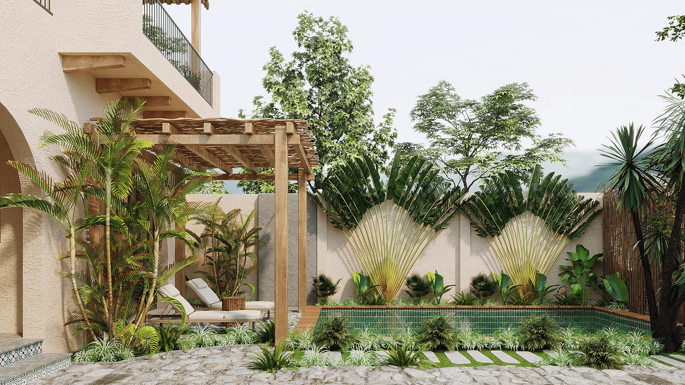 Thiết kế sân sau nhà ống 3